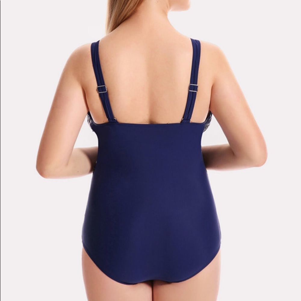 ➕🆕Mesh panel floral print one piece  swimsuit - Picture 5 of 6